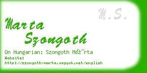 marta szongoth business card